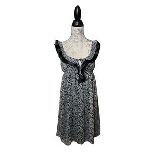Vintage Rampage Leopard Print Ruffle Trim Dress
